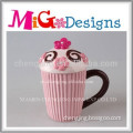 colorful fashion design nice glass coffee mug with lid